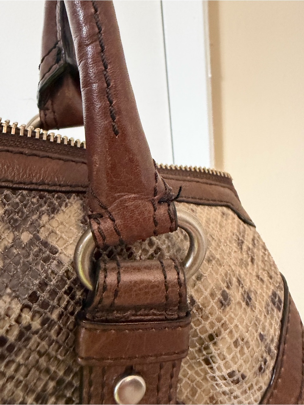 Fossil Snake Print Maddox Satchel - Picture 8 of 10